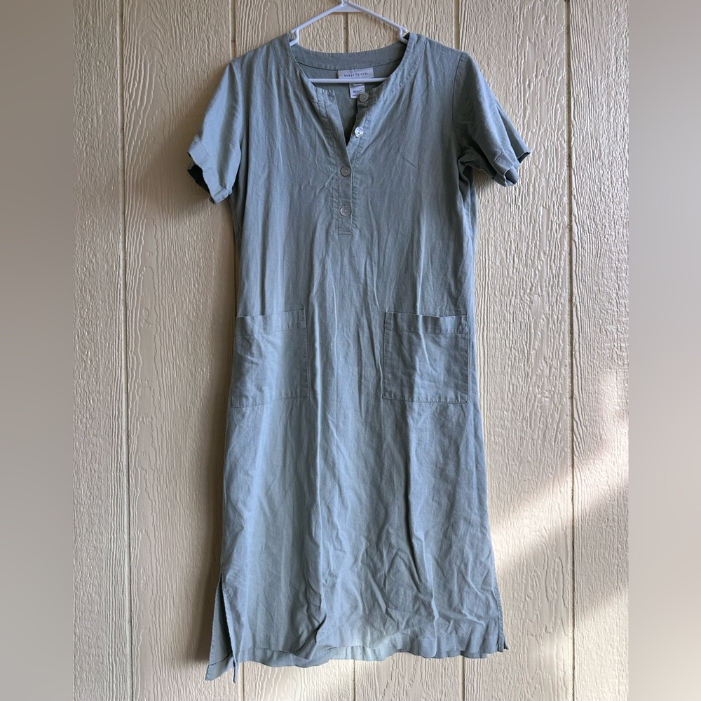 Linen Blend Shift Dress
